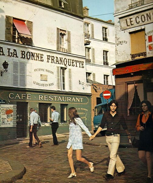 Walking around Montmartre, Paris in 1970.