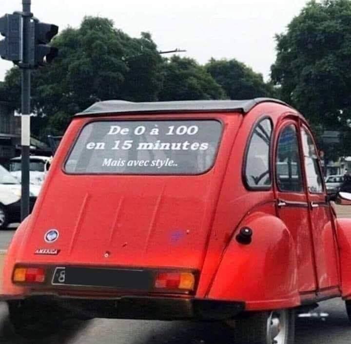 2CV from 0 to 100 in 15 minutes.