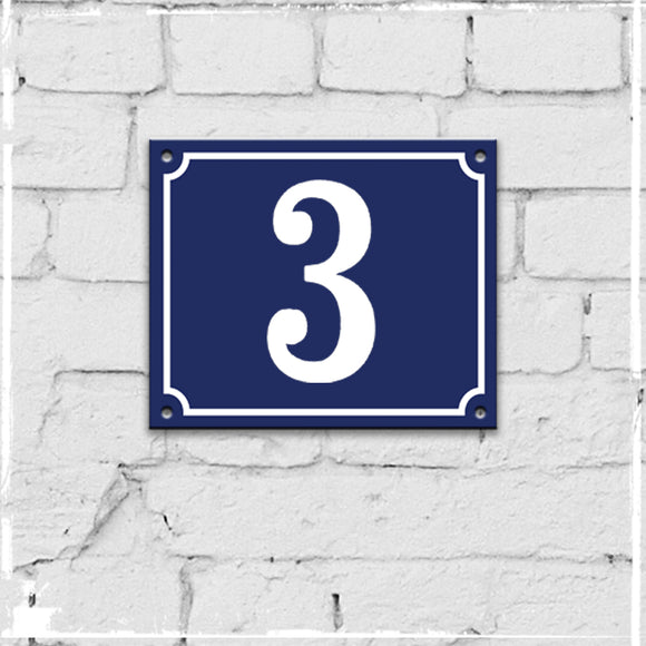 A enamel number 3 (hand drawn)