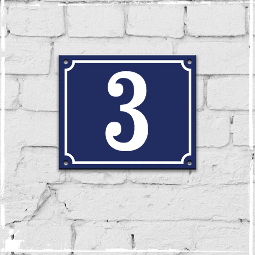 A enamel number 3 (hand drawn)
