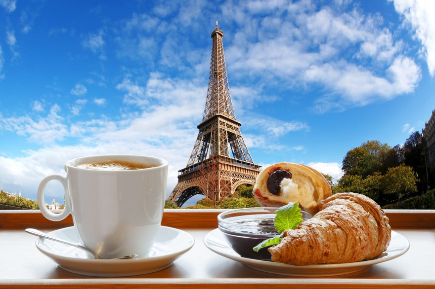Breakfast Coffee with Croissants in Paris...Mmm