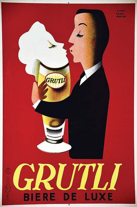 Grutli, Bière de Luxe - 1950's Poster.
