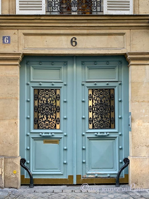 La Parisienne door with a French number 6 - Courtesy of Ann Jeanne in Paris