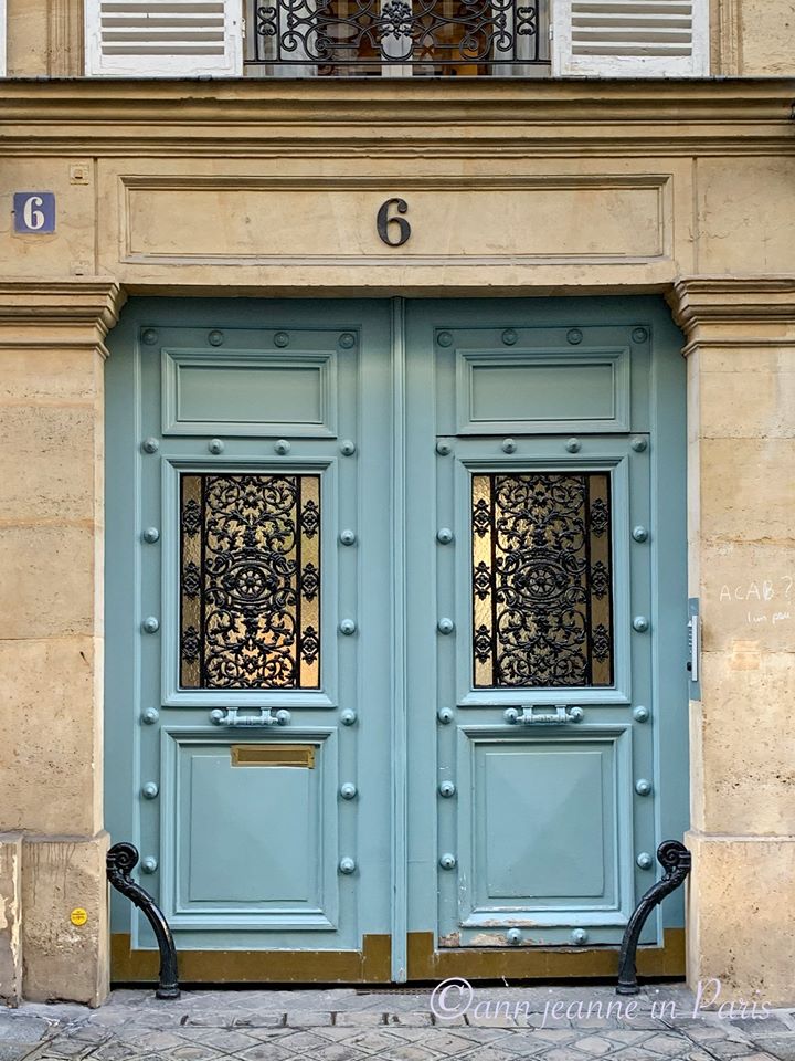 La Parisienne door with a French number 6 - Courtesy of Ann Jeanne in Paris