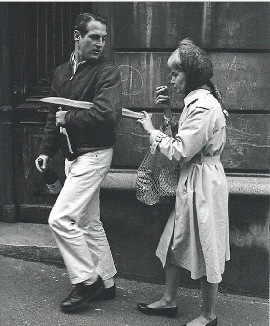 Paul Newman and wife Joanne Woodward in Montmartre , Paris 1960. Image by Phillipe Tellier.