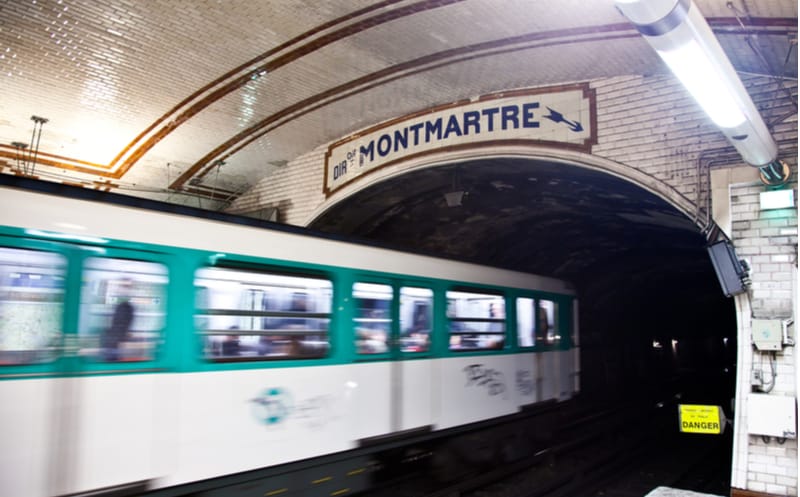 Montmartre Metro Sign - The 18th Arrondissement of Paris.