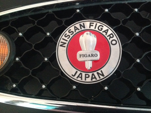 Nissan Figaro Car Grille Enamel Badge - 100mm diameter.