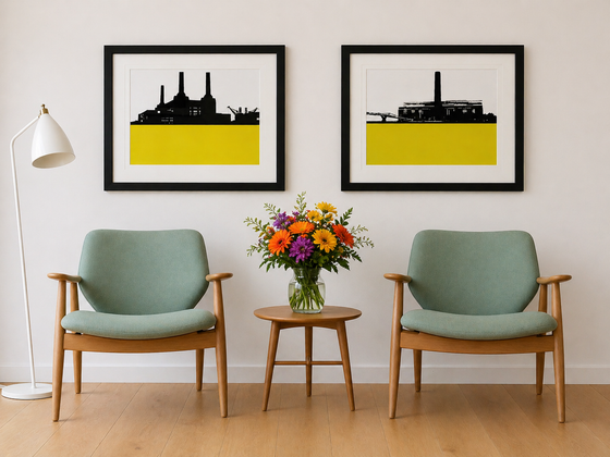 Battersea Power Station & The Tate Modern Framed Prints